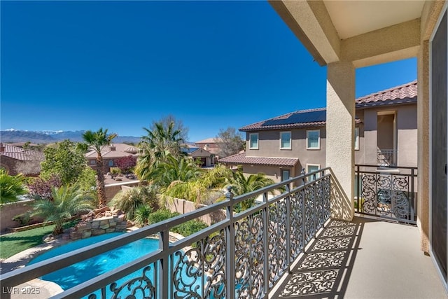 balcony featuring a residential view