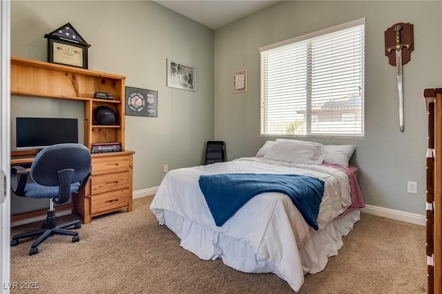 bedroom with baseboards and carpet flooring