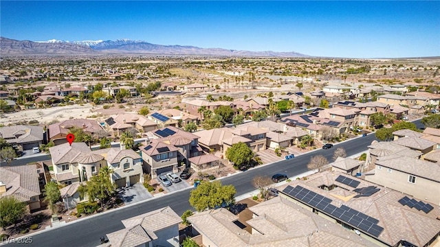 aerial view with a residential view and a mountain view