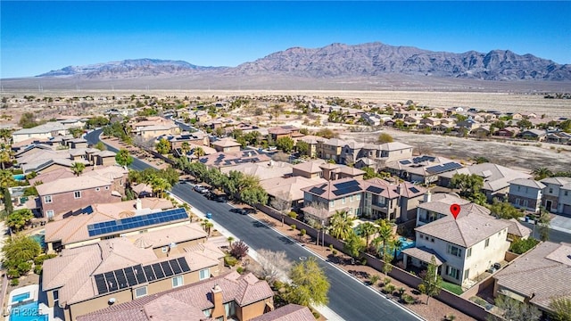 bird's eye view with a mountain view and a residential view