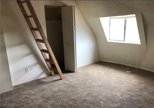 additional living space with carpet floors and stairs