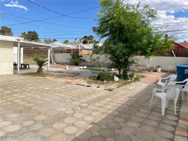 view of patio featuring a fenced backyard