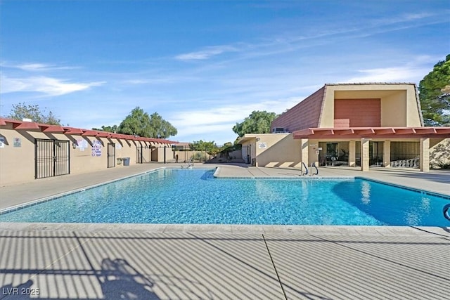 pool with a patio area