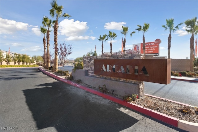 view of community sign