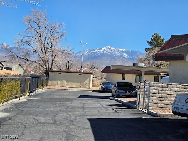 exterior space with a mountain view