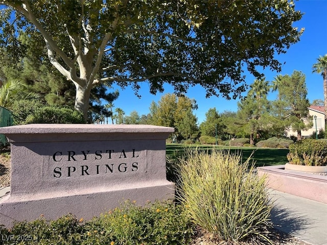 view of community sign