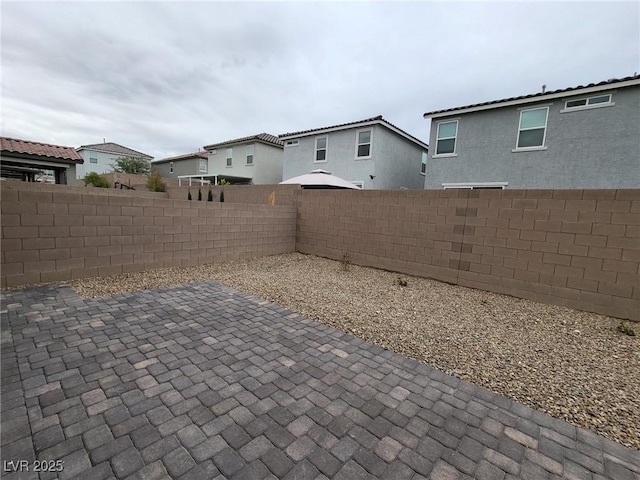 view of patio featuring a fenced backyard