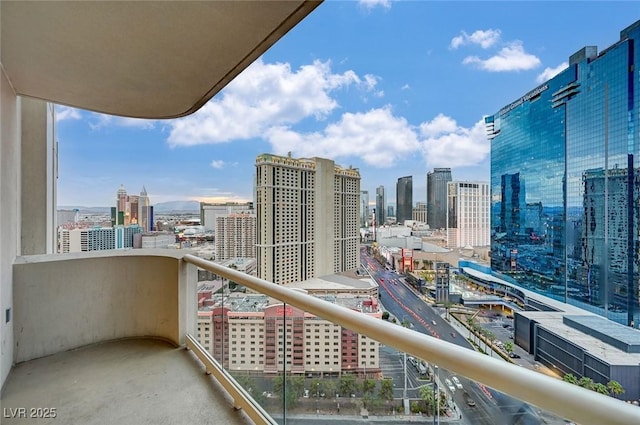 balcony featuring a city view