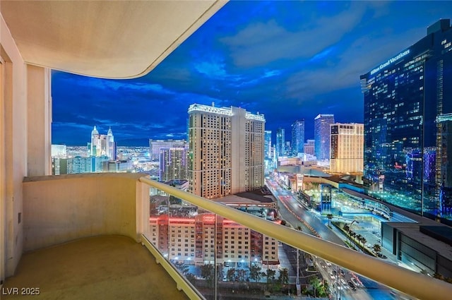 balcony featuring a view of city