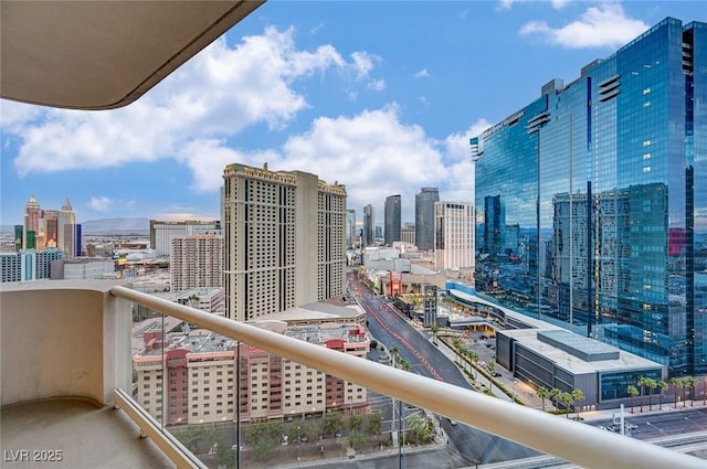 balcony with a city view