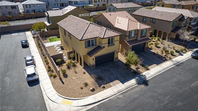 aerial view with a residential view