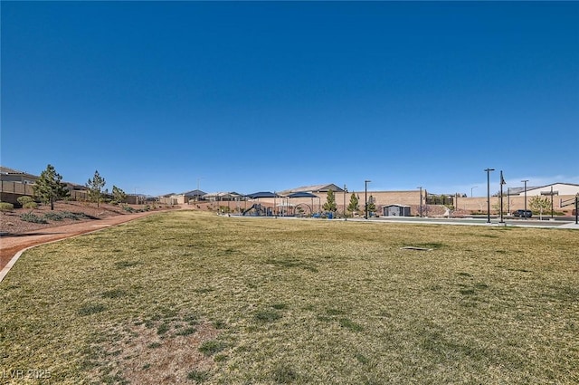 view of yard featuring a residential view