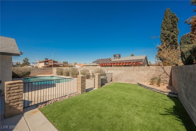 6284 Pinewood Ave, Las Vegas, NV 89103 - view of yard with a fenced in pool and a fenced backyard