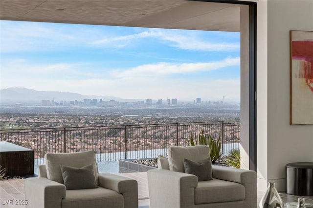 balcony featuring a city view