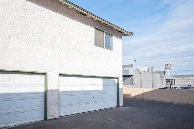 view of home's exterior with stucco siding