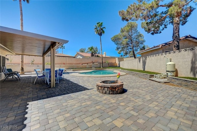 view of patio with a fenced backyard and a fenced in pool