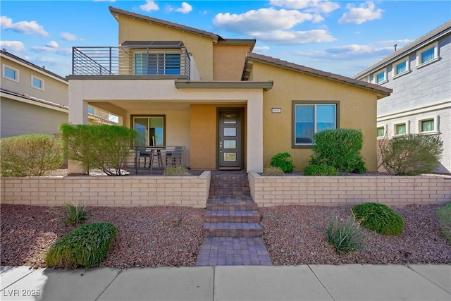 view of front of house with stucco siding