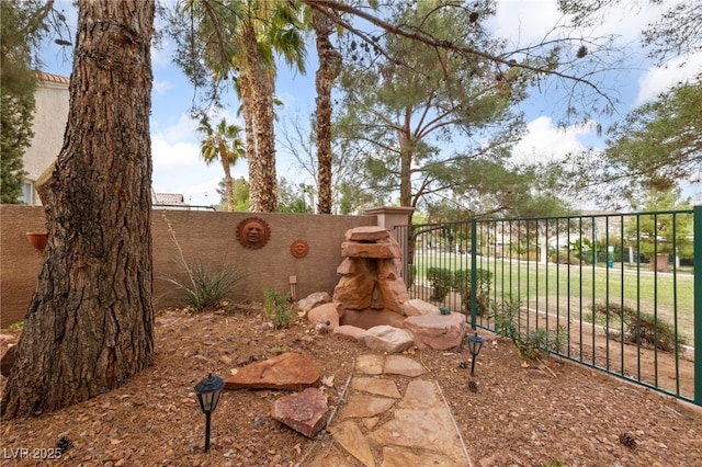 view of yard with fence