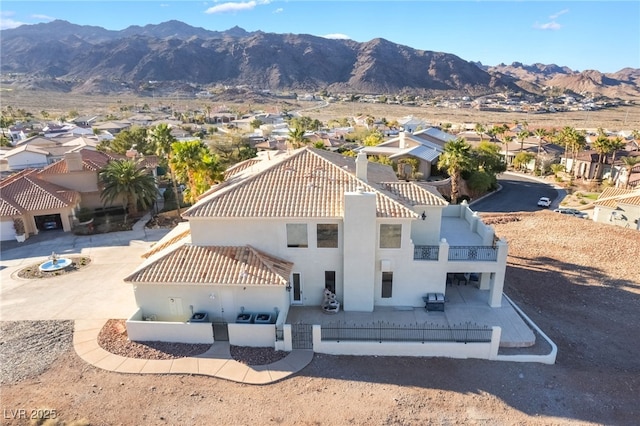 aerial view with a residential view and a mountain view