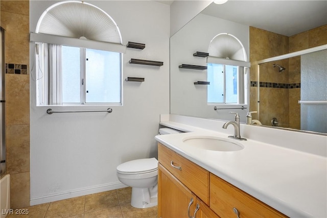 3331 Cheltenham St, Las Vegas, NV 89129 - bathroom with plenty of natural light, tiled shower, and tile patterned floors