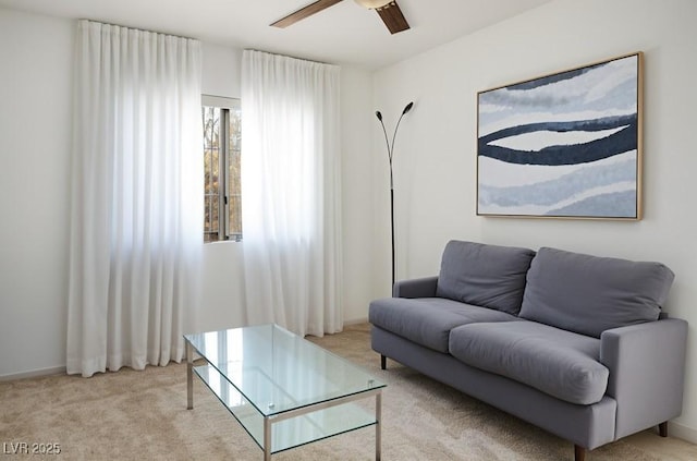 3331 Cheltenham St, Las Vegas, NV 89129 - living area with ceiling fan and light carpet