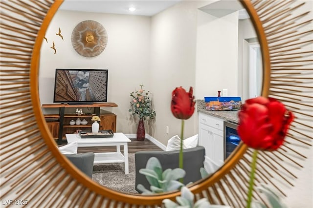 7177 W Camero Ave, Las Vegas, NV 89113 - interior space featuring beverage cooler, wood finished floors, and baseboards