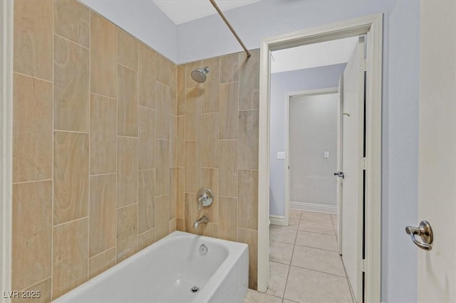 full bath with tile patterned floors and shower / bathing tub combination