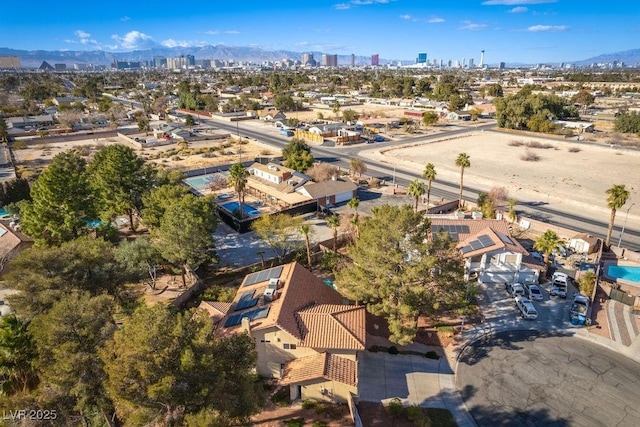 birds eye view of property featuring a view of city