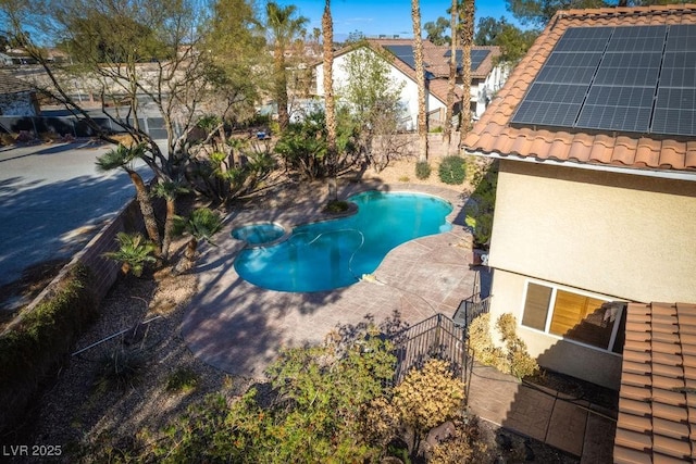 view of pool with a patio area and a fenced in pool