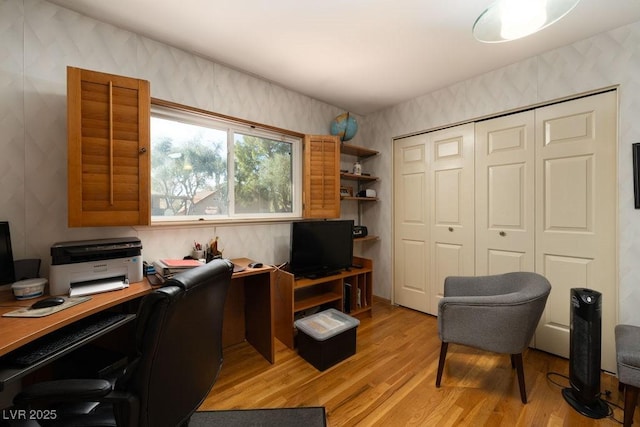 office featuring light wood-style floors