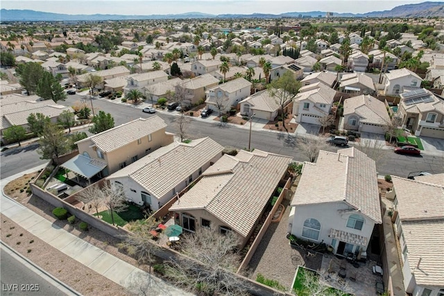 aerial view featuring a residential view and a mountain view