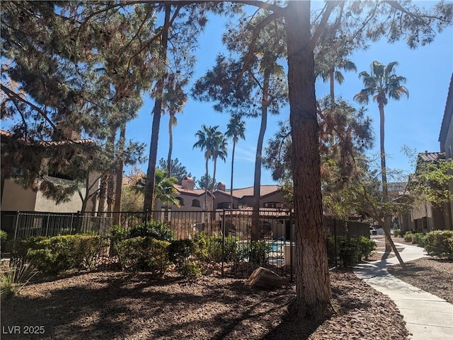 view of yard with fence