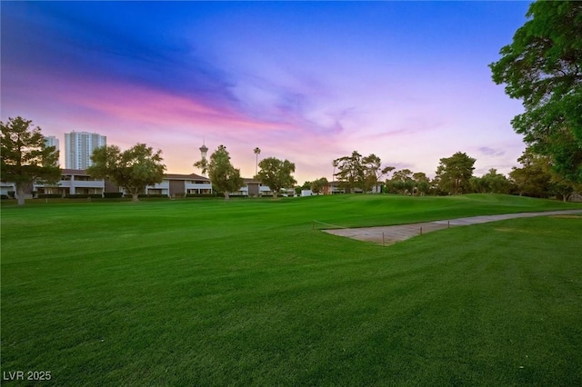 view of community with a lawn