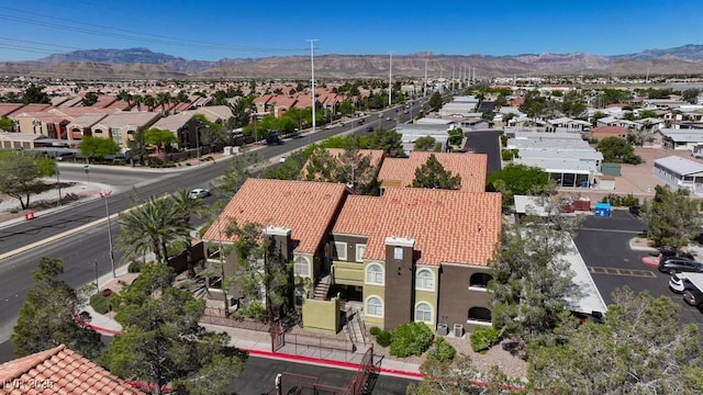 bird's eye view with a residential view and a mountain view