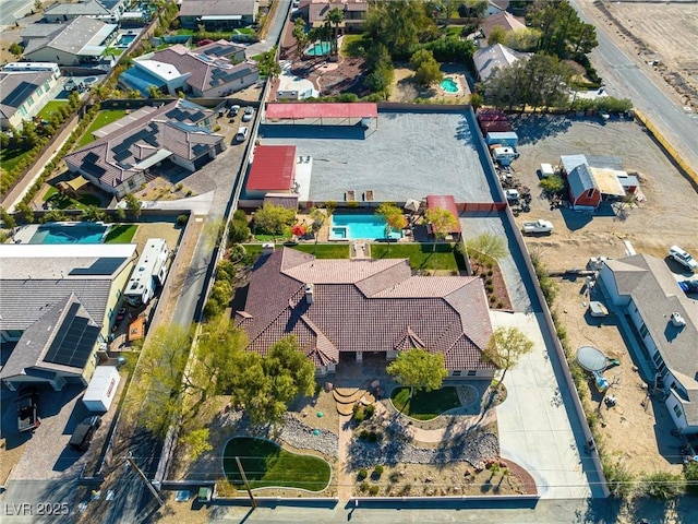 aerial view featuring a residential view