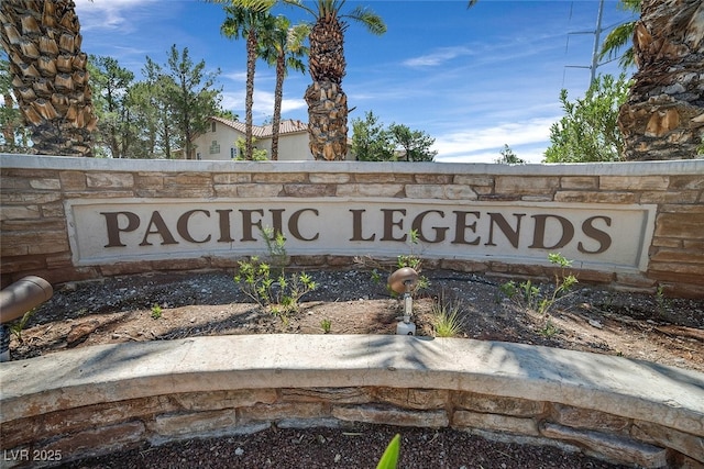 view of community sign