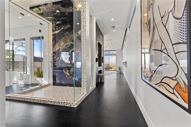 11 Cloud Chaser Blvd, Henderson, NV 89012 - hallway featuring recessed lighting, baseboards, visible vents, and wood finished floors
