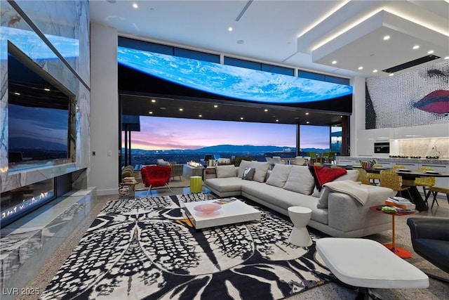 11 Cloud Chaser Blvd, Henderson, NV 89012 - living area with a towering ceiling, baseboards, and recessed lighting