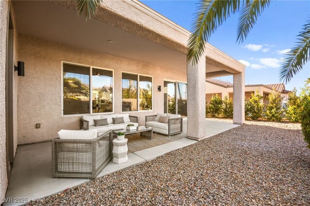 view of patio with an outdoor living space