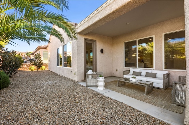 exterior space with an outdoor hangout area