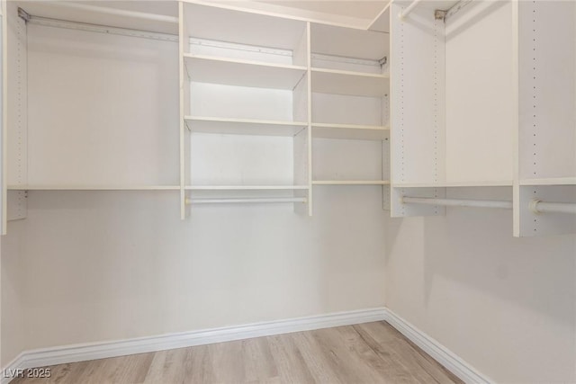 spacious closet with wood finished floors