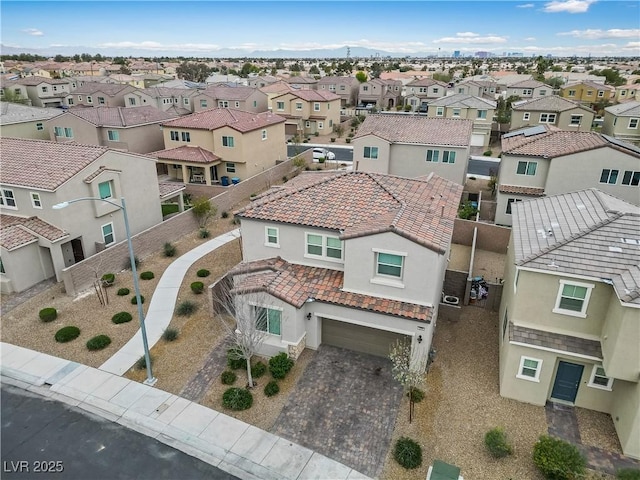 drone / aerial view with a residential view