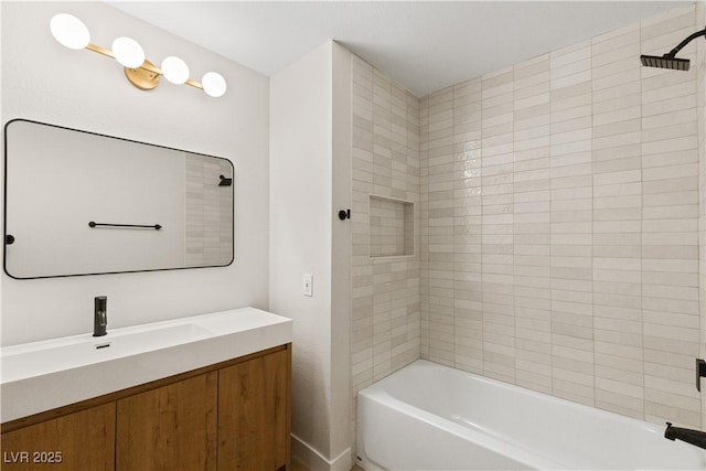 bathroom with shower / tub combination and vanity