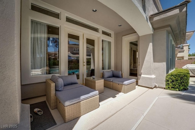 view of patio with french doors