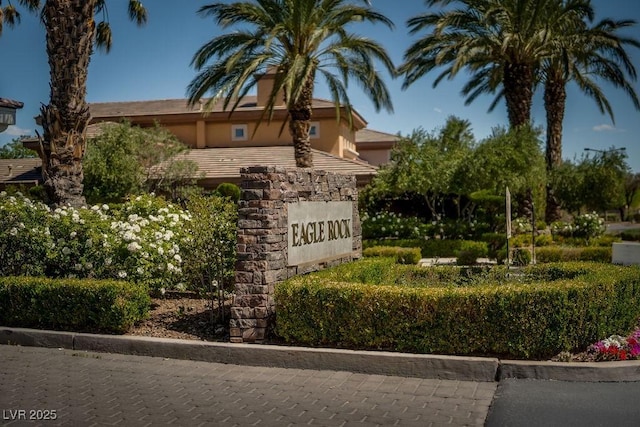 view of community sign