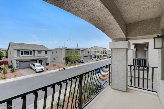 balcony featuring a residential view