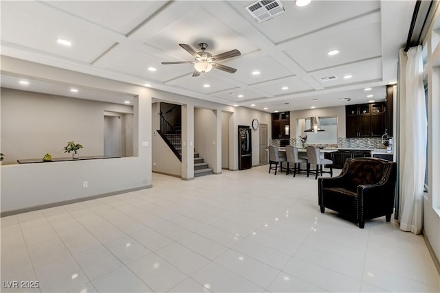 interior space with stairway and visible vents