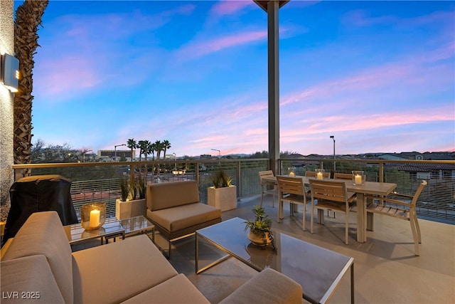 view of patio with outdoor dining area and an outdoor hangout area