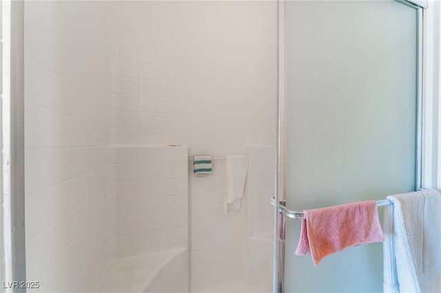 full bathroom featuring a stall shower