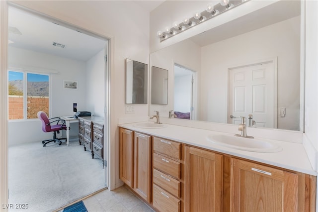 full bath featuring a sink and double vanity